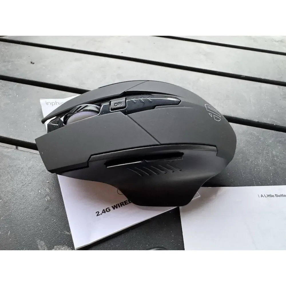 inphic PM6 Wireless Rechargeable Gaming Mouse 2.4G USB New Open Box